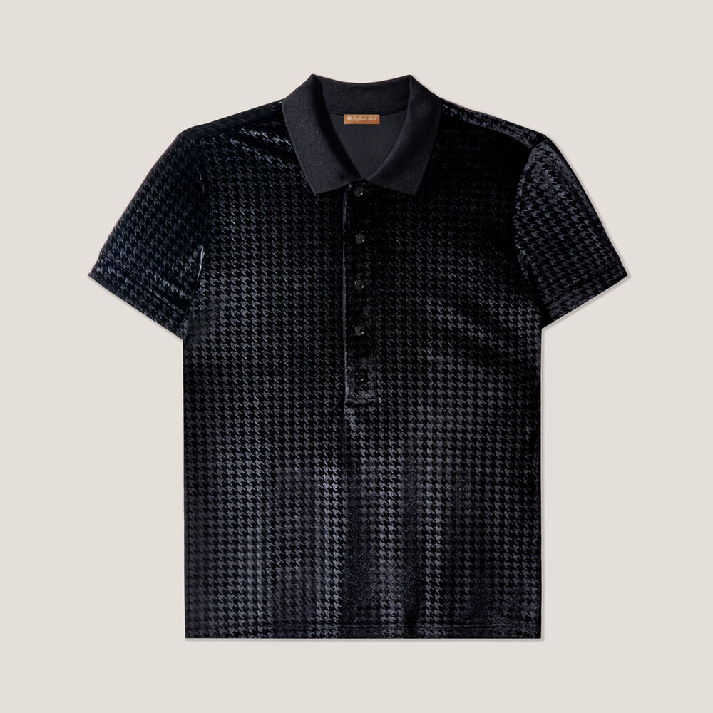 Houndstooth Velvet PK shirts